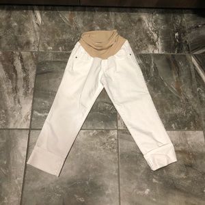 White maternity jeans